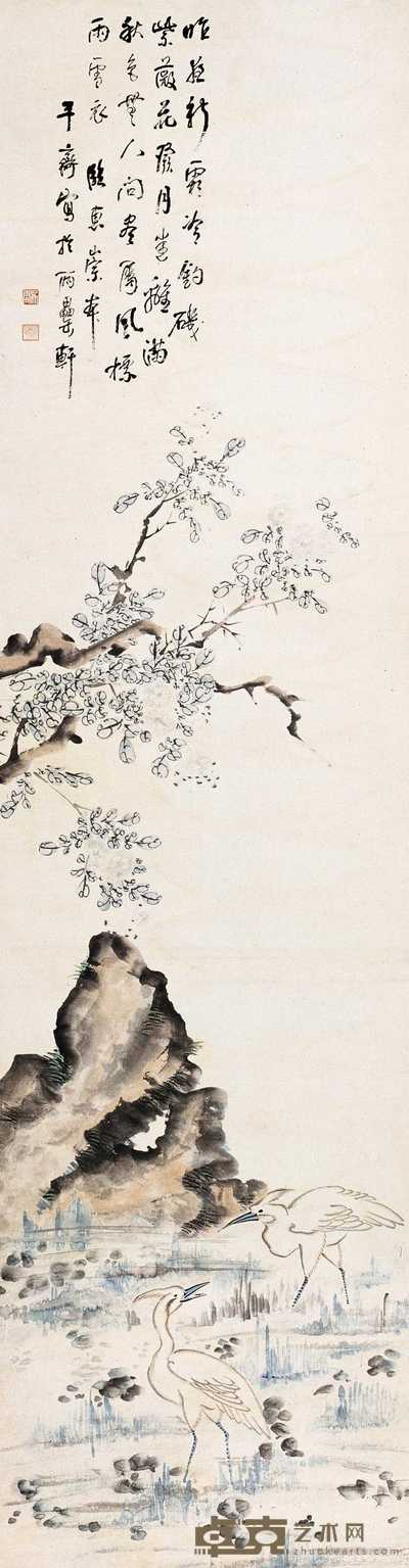 吴云 花鸟图 立轴 233×61cm